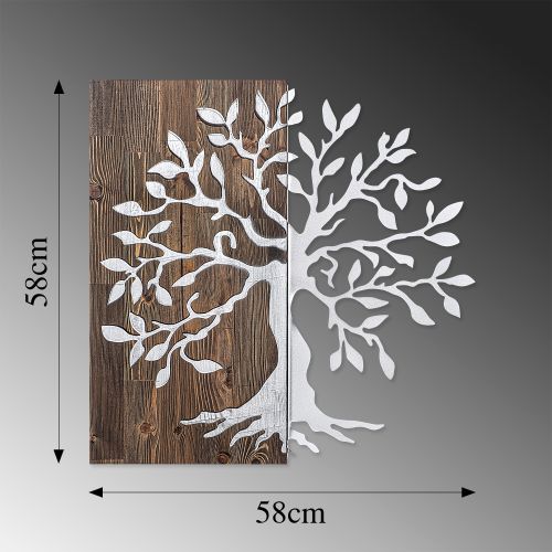 Wallity Drvena zidna dekoracija, Tree - Silver slika 6