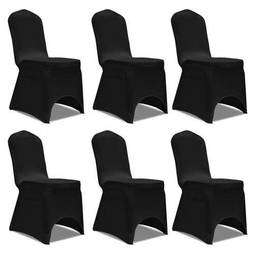 Crne rastežljive navlake za stolice 6 kom slika 2