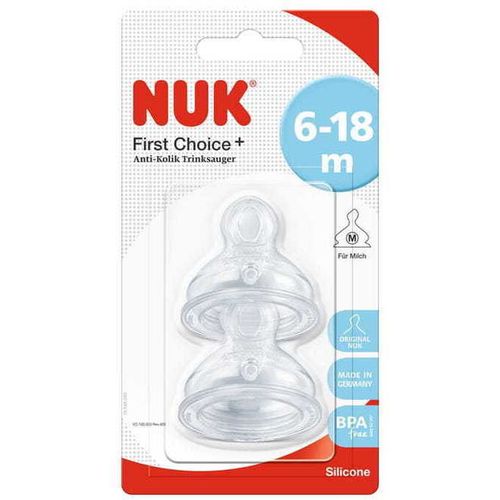 NUK 2 silikonske dude za bočice 6-18mj 721265 slika 1