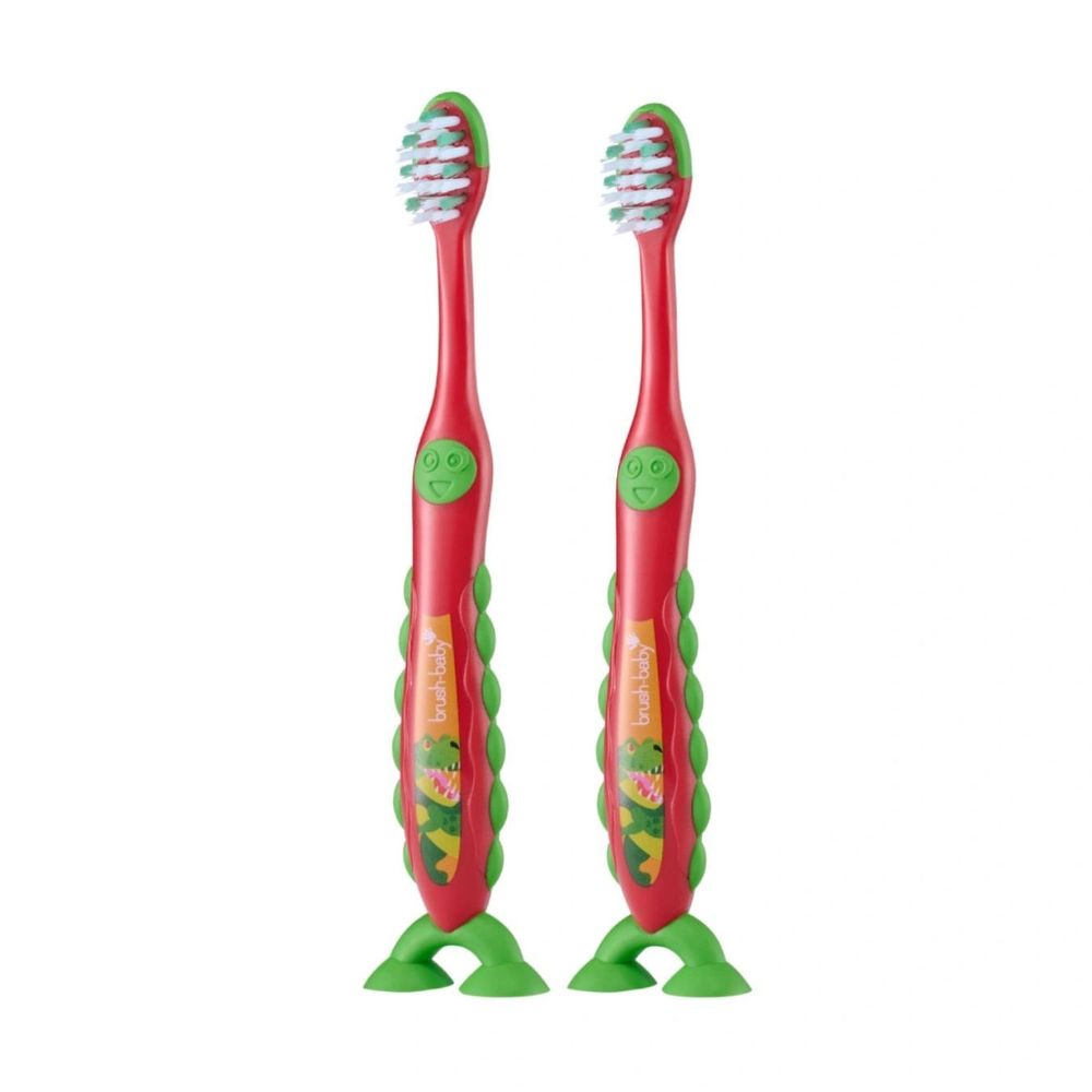 Brush-Baby Dječija četkica za zube FlossBrush 3-6 godina - Dinosaur, 2kom slika 1