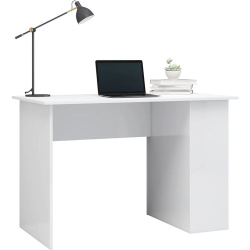 Radni stol visoki sjaj bijeli 110 x 60 x 73 cm od iverice slika 35
