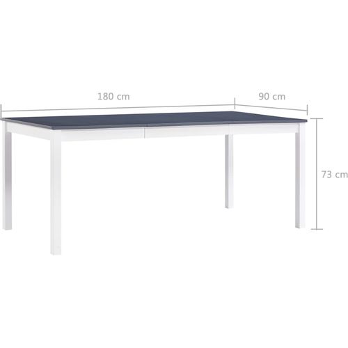 Blagavaonski stol bijelo-sivi 180 x 90 x 73 cm od borovine slika 12