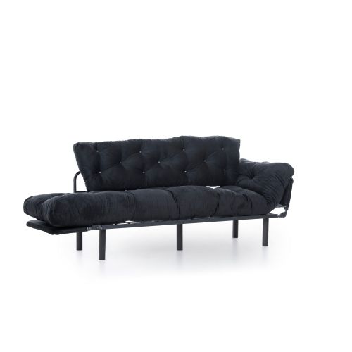 Atelier Del Sofa Trosjed na razvlačenje, Crno, Nitta Triple - Black slika 6