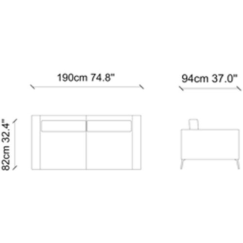 Jade Blue 2-Seat Sofa slika 4