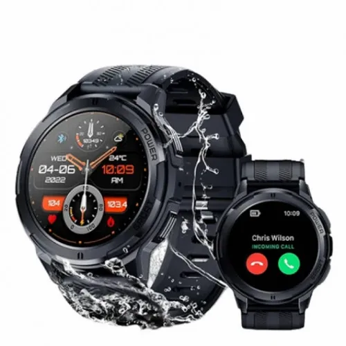 OUKITEL pametni sat BT10 Crni Smart Watch Sport Rugged / Zaštićen IP68/IP69K slika 1