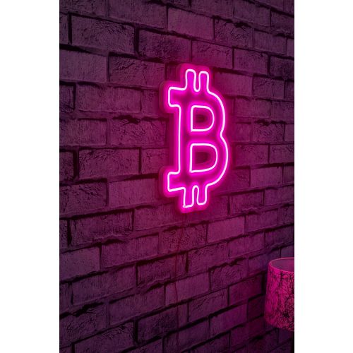 Wallity Ukrasna plastična LED rasvjeta, Bitcoin - Pink slika 1