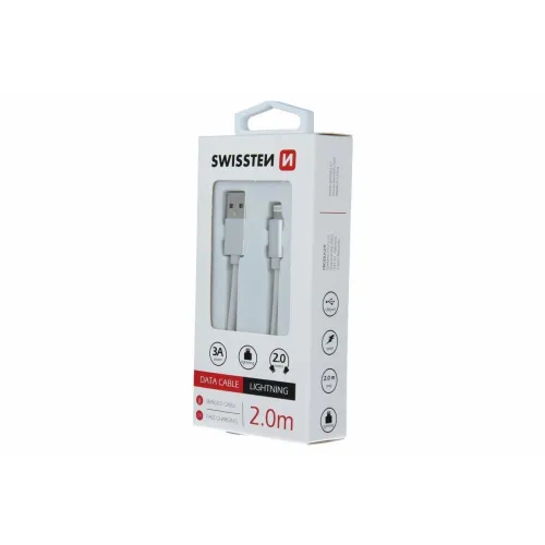 Swissten kabl USB/Lightning 2,0m siva slika 1