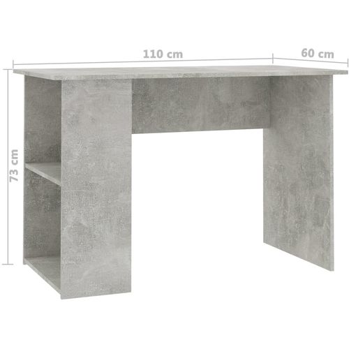 Radni stol siva boja betona 110 x 60 x 73 cm od iverice slika 6