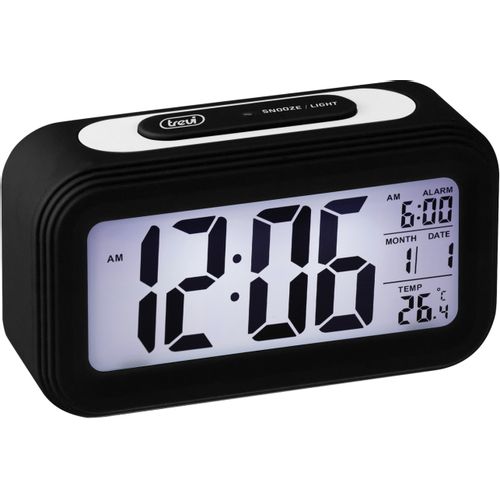 TREVI budilica, termometar, kalendar, digitalni display, snooze, crna SLD3068S slika 2