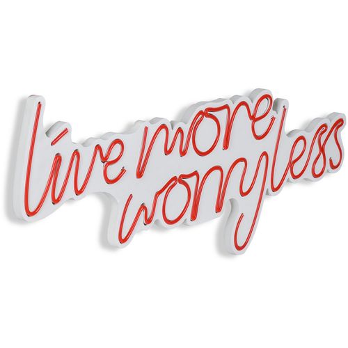 Wallity Ukrasna plastična LED rasvjeta, Live More Worry Less - Red slika 6