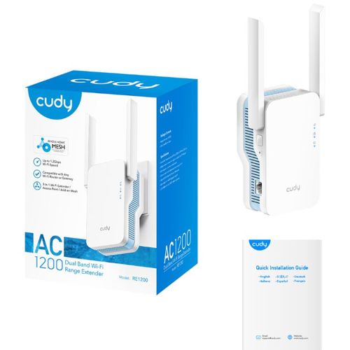 Cudy RE1200 AC1200Wi-Fi MESH Range Extender, Dual Band 2.4+5Ghz,2x5dBi, 1xLAN, AP,ACCESS+LED slika 4