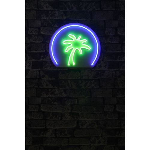 Wallity Ukrasna plastična LED rasvjeta, Palm Tree - Blue, Green slika 9