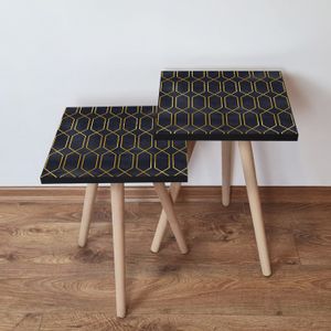 2SHP154 - Navy Blue Navy Blue
Gold Nesting Table (2 Pieces)