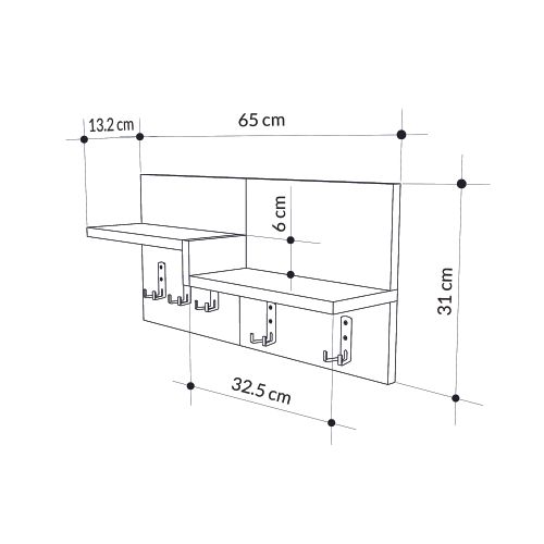 Harmon Hanger - Oak, White OakWhite Coat Hanger slika 7