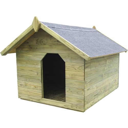 Vrtna kućica za pse od impregnirane borovine s pomičnim krovom slika 7