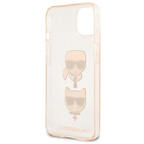 Karl Lagerfeld Futrola za iPhone 13 Mini Gold Glitter Karl`s & Choupette slika 3