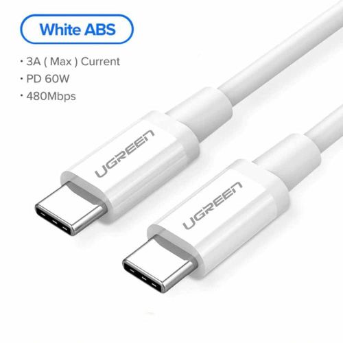 Ugreen - Podatkovni kabel (60520) - USB-C na Type-C PD60W 3A 2m - bijeli slika 2