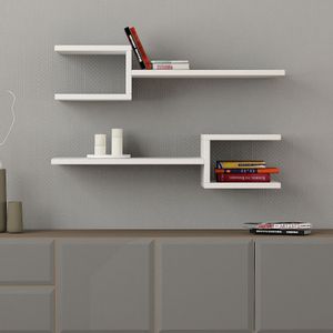 Fork - White White Wall Shelf