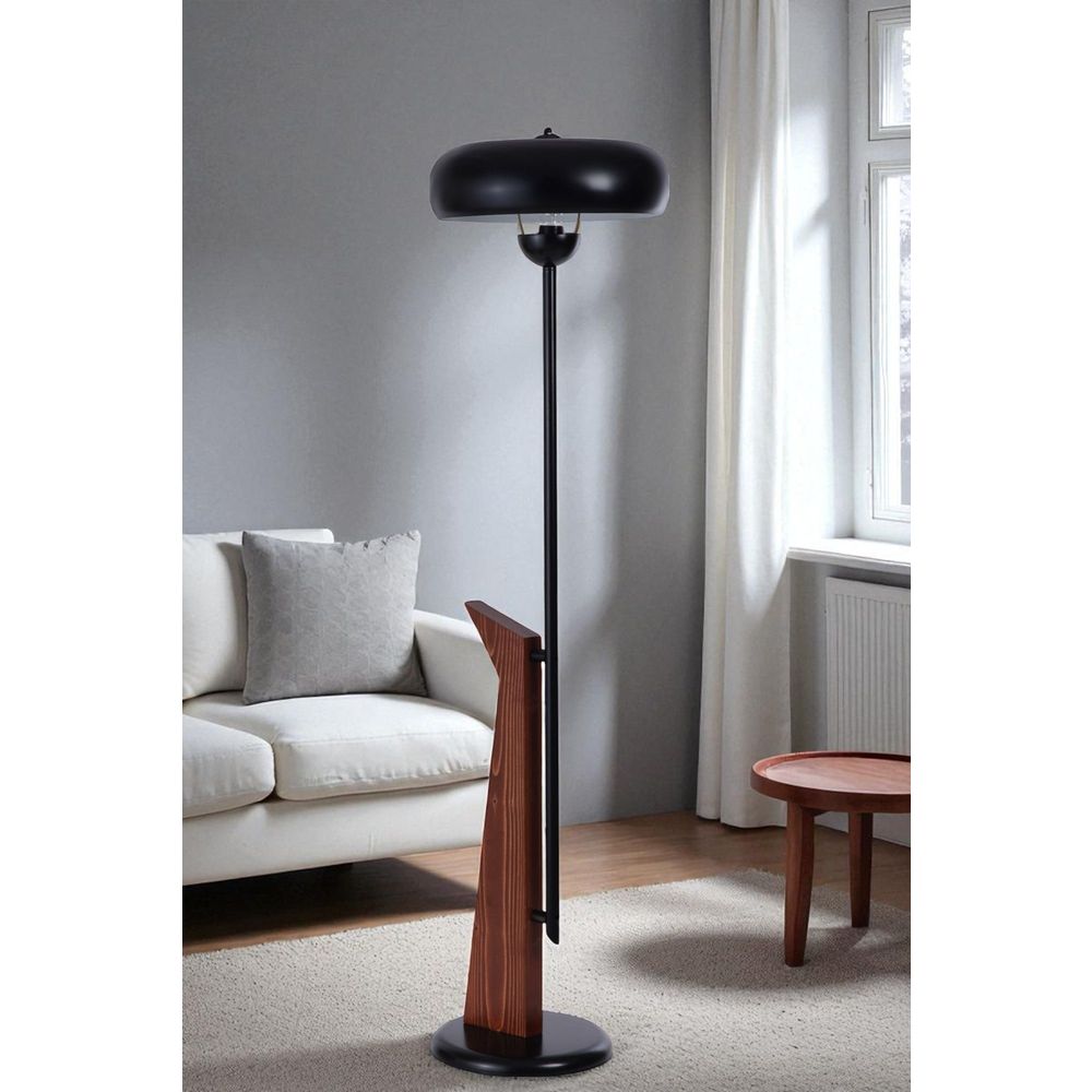 Opviq Podna lampa 685, crna, orah slika 1