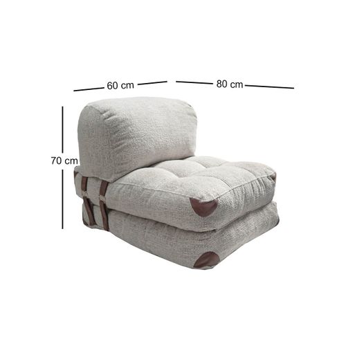 Sivi Teddy Jednosedačka Sofa na Razvlačenje slika 4