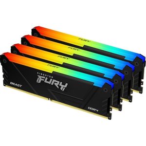 Kingston DIMM DDR4 128GB (4x32GB kit) 3200MT/s KF432C16BB2AK4/128 Fury Beast RGB Black XMP