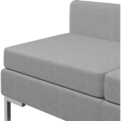 Modularne srednje sofe s jastucima 3 kom od tkanine svjetlosive slika 7