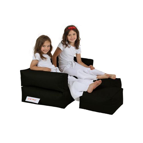 Atelier Del Sofa Vreća za sjedenje, Kids Double Seat Pouf - Black slika 1