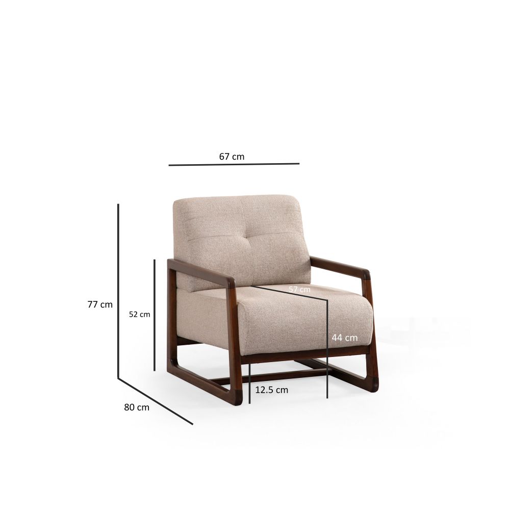 Athena Bergere - Bež Wing Chair slika 6