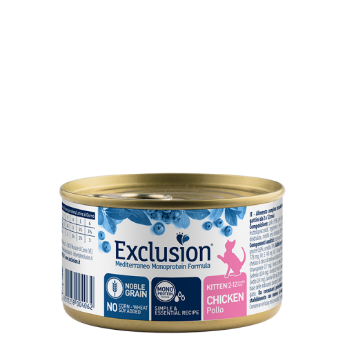 Exclusion Mediterraneo Monoprotein Formula, Kitten, potpuna hrana za mačke, za mačiće, piletina, 85 g slika 1