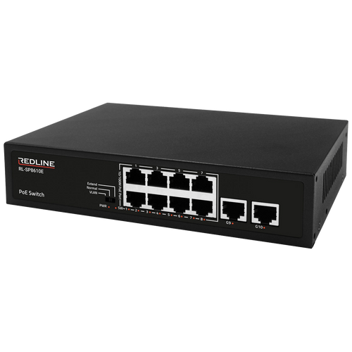 REDLINE PoE mrežni switch, 10 port RJ-45, 8 PoE, RL-SP8610E slika 1