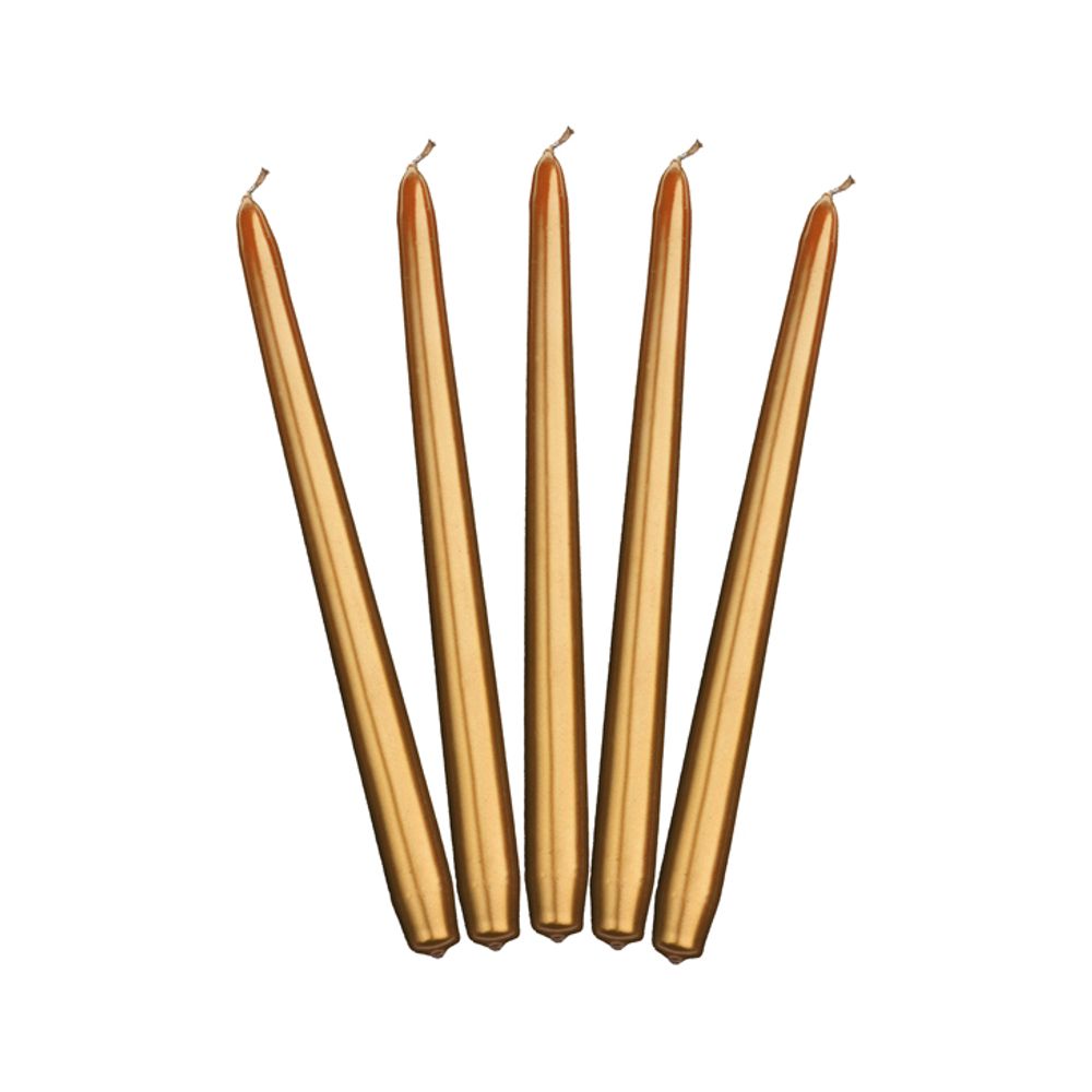SKMET-019 Svijeća Metalik Zlatna 24cm, 10kom slika 1