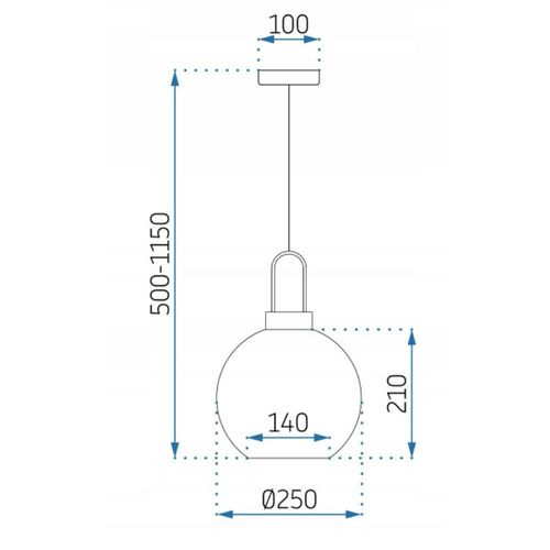 TOOLIGHT Stropna viseća svjetiljka staklena kugla 25cm APP630-1CP slika 12