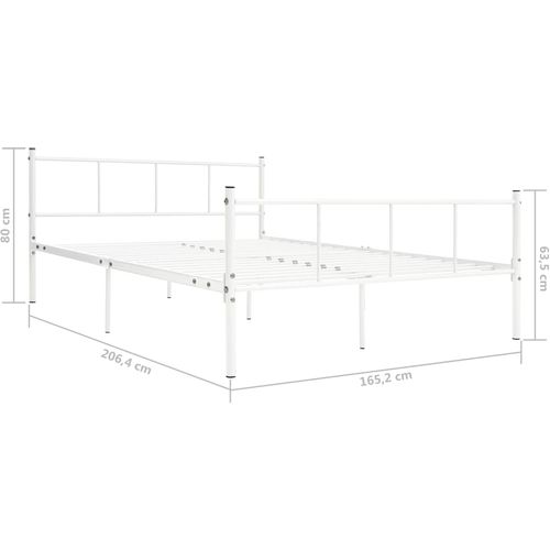 Okvir za krevet bijeli metalni 160 x 200 cm slika 30