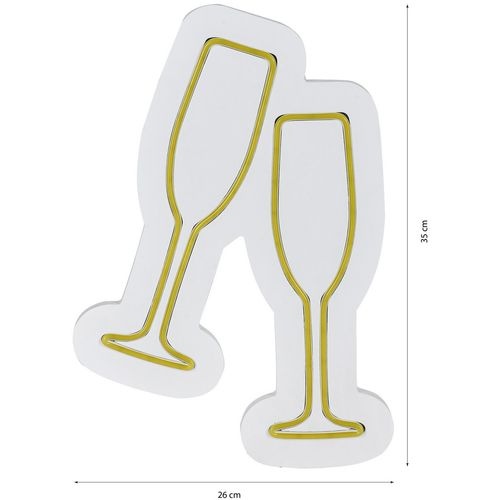 Wallity Ukrasna plastična LED rasvjeta, Champagne Glasses - Yellow slika 20