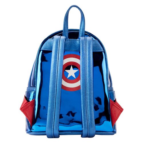 Loungefly Marvel Captain America Metalik Ruksak 26cm slika 3