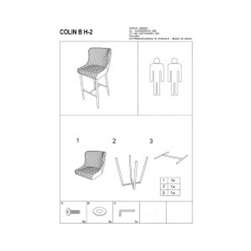 Barska stolica COLIN B H-2 - Tkanina slika 3