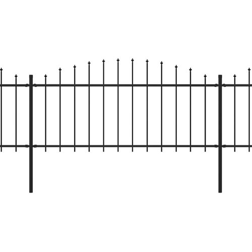 Vrtna ograda s ukrasnim kopljima (0,5-0,75) x 10,2 m čelična crna slika 17