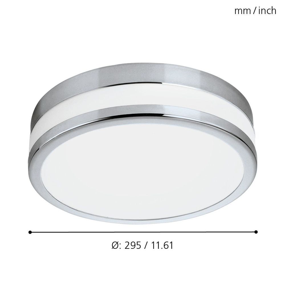 Eglo Palermo Plafonjera/1, LED, 24W, 2100lm, IP44, Promjer 295mm, Krom/Bijela slika 4