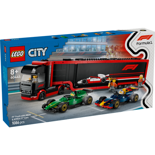 LEGO® CITY 60445 Kamion za F1® s autima RB20 i AMR24 za F1® slika 1