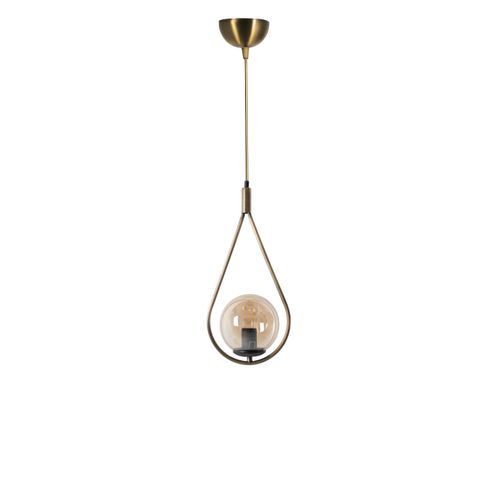 Damla Tekli Bal Camlı Eskitme Sarkıt WhiteCopper Chandelier slika 1