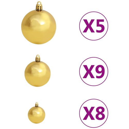 6-dijelni set božićnih kuglica s vrhom 150 LED zlatno-brončani slika 4