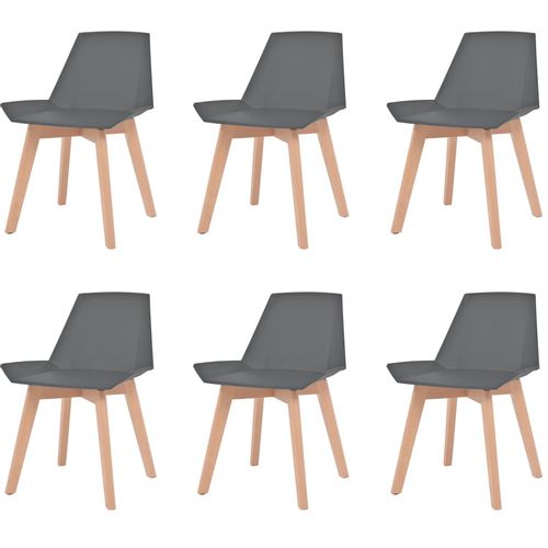 Blagovaonske stolice od plastike 6 kom sive slika 30