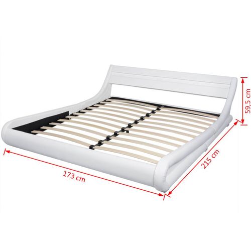 Okvir za krevet od umjetne kože s LED svjetlom bijeli 160 x 200 cm slika 23