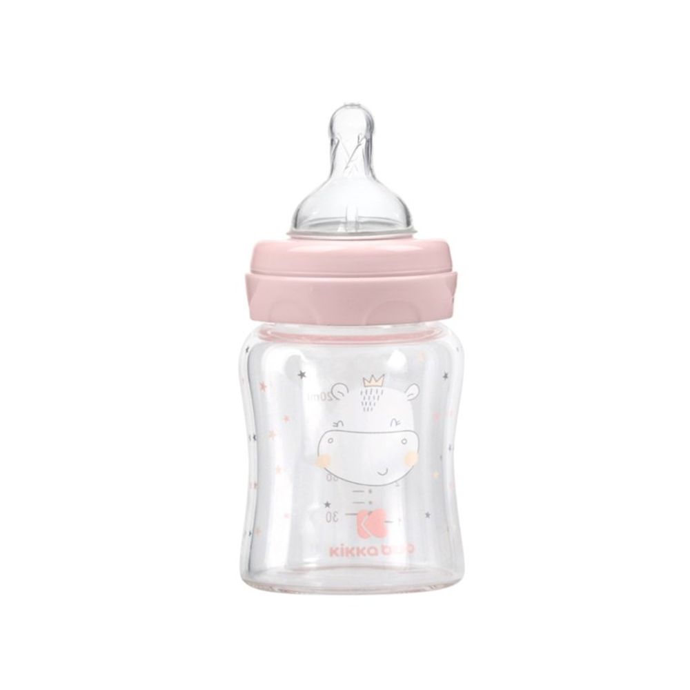 Kikka Boo Staklena flašica Hippo Dreams 120ml 0m+ Pink slika 2