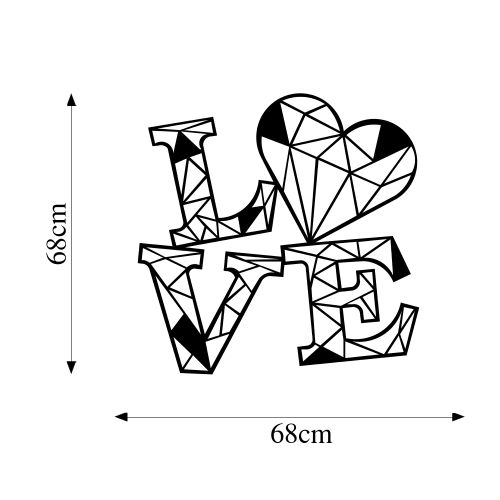 Wallity Metalna zidna dekoracija, Love slika 5