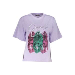 CAVALLI CLASS PURPLE WOMAN SHORT SLEEVE T-SHIRT