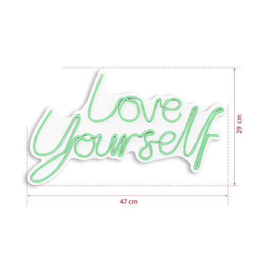 Wallity Zidna LED dekoracija, Love Yourself - Green slika 8