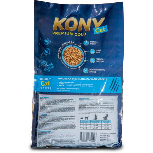 Kony Premium Potpuna hrana za odrasle mačke, morska riba, 2 kg slika 2