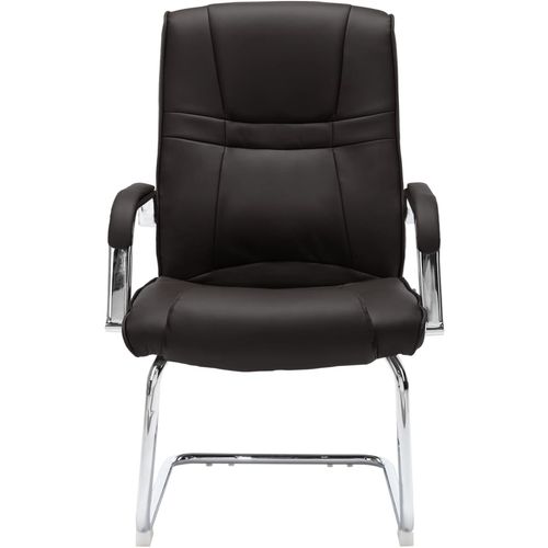 Konzolna uredska stolica od umjetne kože crna slika 30