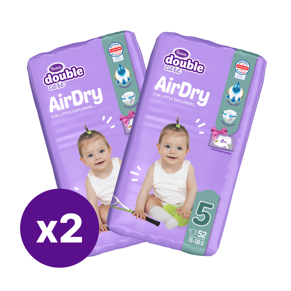 Violeta Double care pelene Air dry Duo pack slika 1